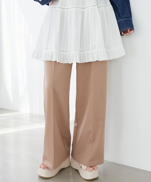 MAJESTIC LEGON（マジェスティックレゴン）の「センタープレスタックワイドパンツ（その他パンツ・レディース・ピンク/キャメル/グレー/ブラック・SMALL/MEDIUM）」の16枚目の写真