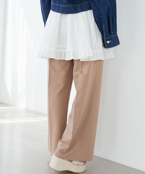 MAJESTIC LEGON（マジェスティックレゴン）の「センタープレスタックワイドパンツ（その他パンツ・レディース・ピンク/キャメル/グレー/ブラック・SMALL/MEDIUM）」の18枚目の写真