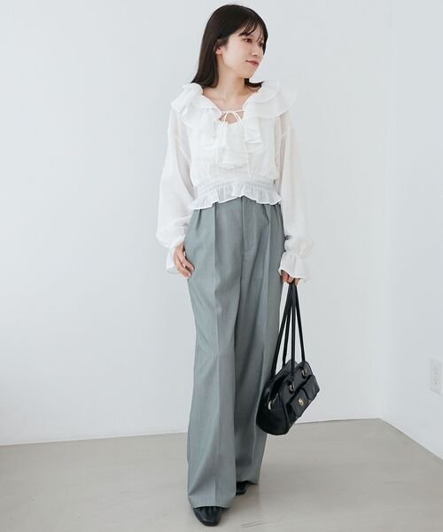 MAJESTIC LEGON（マジェスティックレゴン）の「センタープレスタックワイドパンツ（その他パンツ・レディース・ピンク/キャメル/グレー/ブラック・SMALL/MEDIUM）」の19枚目の写真