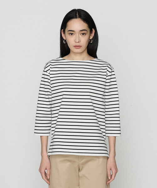 COMME CA（コムサ）の「コットンスーピマボーダー カットソー（Tシャツ/カットソー・レディース・ホワイト/ネイビー・9号）」の11枚目の写真