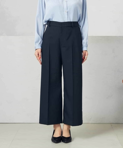 a.v.v（アーヴェヴェ）の「【洗える/ストレッチ/UVカット】麻調ストレッチクロップドパンツ（スーツパンツ・レディース・グレー/ベージュ/ネイビー・36/38/40/34/42）」の14枚目の写真