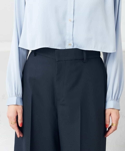 a.v.v（アーヴェヴェ）の「【洗える/ストレッチ/UVカット】麻調ストレッチクロップドパンツ（スーツパンツ・レディース・グレー/ベージュ/ネイビー・36/38/40/34/42）」の10枚目の写真