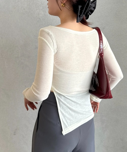 efill(エフィル)の「ツイスト レイヤード カットトップ(Tシャツ/カットソー・レディース・アイボリー・FREE)」の11枚目の写真