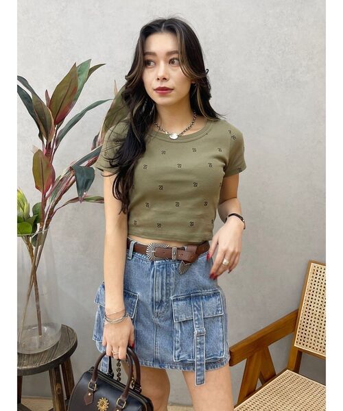 EVRIS（エヴリス）の「カーゴベルトデニムミニスカート（デニムスカート・レディース・ブルー/ブラック・MEDIUM/SMALL）」の11枚目の写真