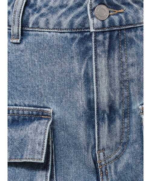 EVRIS（エヴリス）の「カーゴベルトデニムミニスカート（デニムスカート・レディース・ブルー/ブラック・MEDIUM/SMALL）」の5枚目の写真