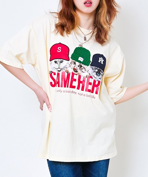 ねこぢる プリントシャツ 非売品 クーポン】ねこぶちさん プリント 半袖Tシャツ(502266635