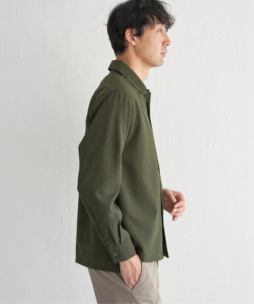 ikka(イッカ)の「【吸水速乾】イージーケアリネンライクシャウター(シャツ/ブラウス・メンズ・ネイビー/オリーブ・M/L/XL/S)」の10枚目の写真