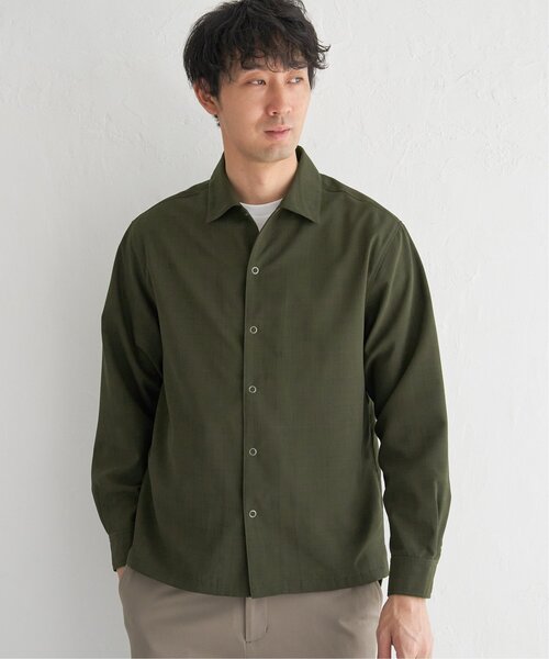 ikka(イッカ)の「【吸水速乾】イージーケアリネンライクシャウター(シャツ/ブラウス・メンズ・ネイビー/オリーブ・M/L/XL/S)」の12枚目の写真