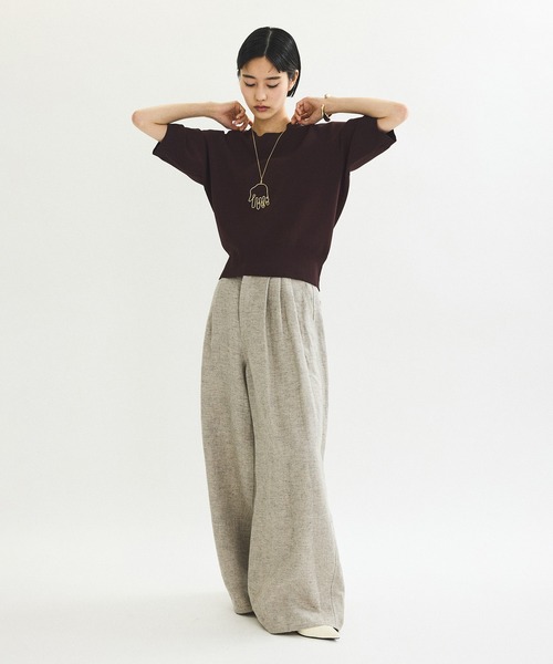 未使用【ADAM ET ROPE'】レーヨンリネンタックパンツ Adam et Rope' - 未使用【ADAM ET ROPE'】レーヨンリネンタック
