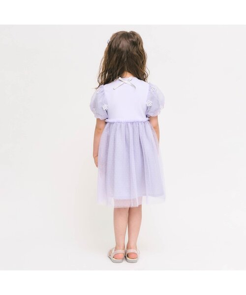 apres les cours（アプレレクール）の「【リンク/ジュニア対応】フラワーチュールドッキングワンピース（ワンピース・キッズ・ラベンダー/アイボリー・80/90/100/110/120/130/140）」の4枚目の写真