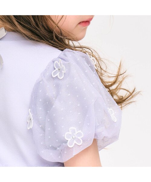 apres les cours（アプレレクール）の「【リンク/ジュニア対応】フラワーチュールドッキングワンピース（ワンピース・キッズ・ラベンダー/アイボリー・80/90/100/110/120/130/140）」の5枚目の写真