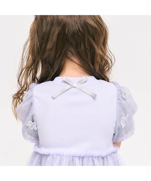 apres les cours（アプレレクール）の「【リンク/ジュニア対応】フラワーチュールドッキングワンピース（ワンピース・キッズ・ラベンダー/アイボリー・80/90/100/110/120/130/140）」の6枚目の写真