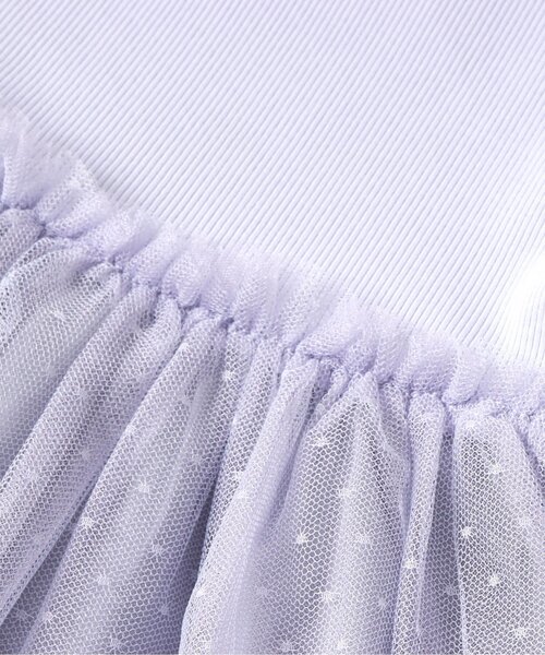 apres les cours（アプレレクール）の「【リンク/ジュニア対応】フラワーチュールドッキングワンピース（ワンピース・キッズ・ラベンダー/アイボリー・80/90/100/110/120/130/140）」の13枚目の写真