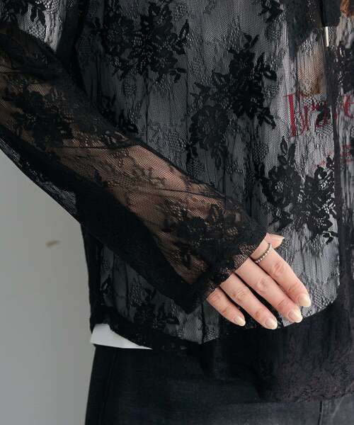 Sugar spoon（シュガースプーン）の「・SUGAR SPOON シアーレースフーディー（パーカー・レディース・ブラック/ラベンダー/アイボリー・FREE）」の13枚目の写真