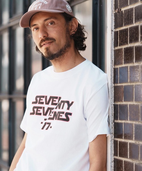 seventy seven(セブンティセブン)の「mt9667-middle onz S-S t-shirts (77universe) Tシャツ(Tシャツ/カットソー・メンズ・ブルー系その他/ホワイト/ブラック・S/M/L/XL)」の6枚目の写真