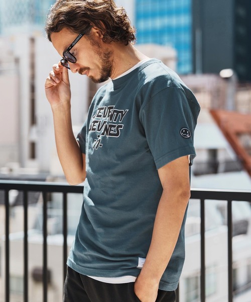 seventy seven(セブンティセブン)の「mt9667-middle onz S-S t-shirts (77universe) Tシャツ(Tシャツ/カットソー・メンズ・ブルー系その他/ホワイト/ブラック・S/M/L/XL)」の10枚目の写真