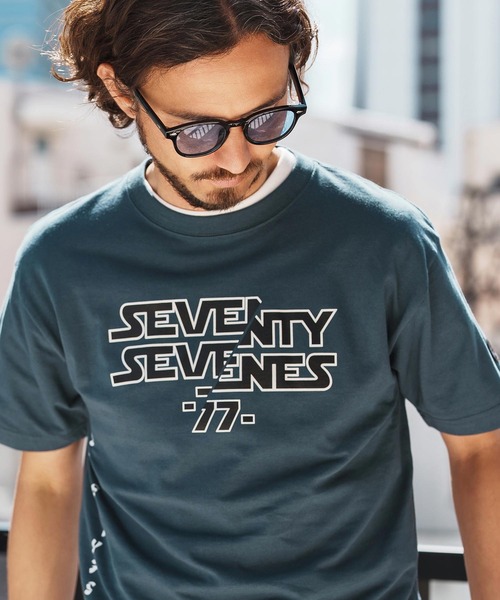 seventy seven(セブンティセブン)の「mt9667-middle onz S-S t-shirts (77universe) Tシャツ(Tシャツ/カットソー・メンズ・ブルー系その他/ホワイト/ブラック・S/M/L/XL)」の11枚目の写真