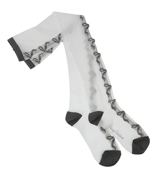 Candy Stripper(キャンディストリッパー)の「FANCY RIBBON SHEER KNEE HIGH ソックス(ソックス/靴下・レディース・レッド/ブルー/グレー・FREE)」の1枚目の写真