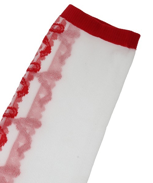 Candy Stripper(キャンディストリッパー)の「FANCY RIBBON SHEER KNEE HIGH ソックス(ソックス/靴下・レディース・レッド/ブルー/グレー・FREE)」の5枚目の写真