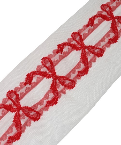 Candy Stripper(キャンディストリッパー)の「FANCY RIBBON SHEER KNEE HIGH ソックス(ソックス/靴下・レディース・レッド/ブルー/グレー・FREE)」の6枚目の写真