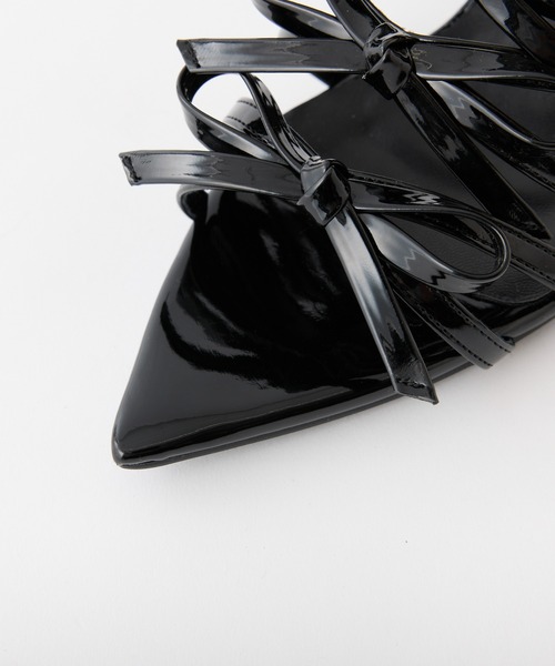 one after another NICE CLAUP（ワンアフターアナザーナイスクラップ）の「リボンサンダル（サンダル・レディース・オフホワイト/ブラック/レッド・L/M/S）」の7枚目の写真