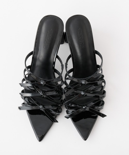 one after another NICE CLAUP（ワンアフターアナザーナイスクラップ）の「リボンサンダル（サンダル・レディース・オフホワイト/ブラック/レッド・L/M/S）」の4枚目の写真