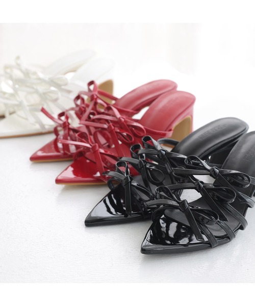 one after another NICE CLAUP（ワンアフターアナザーナイスクラップ）の「リボンサンダル（サンダル・レディース・オフホワイト/ブラック/レッド・L/M/S）」の21枚目の写真