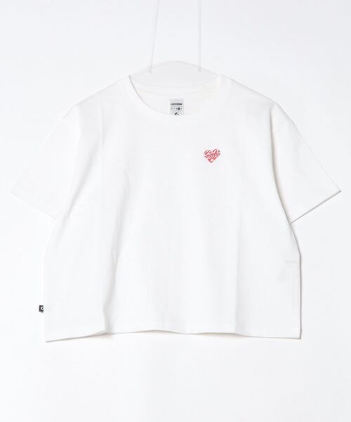 CONVERSE（コンバース）の「【別注】コンバース  AP ハート PT S/S Tシャツ 限定コラボ（Tシャツ/カットソー・レディース・ホワイト/ペールイエロー/ブラック/ダークグリーン・S/M/L）」の2枚目の写真