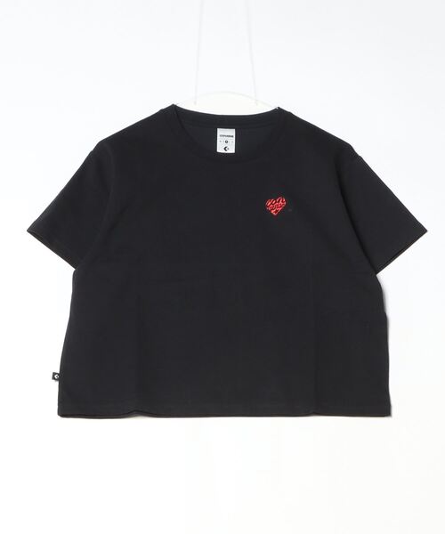 CONVERSE（コンバース）の「【別注】コンバース  AP ハート PT S/S Tシャツ 限定コラボ（Tシャツ/カットソー・レディース・ホワイト/ペールイエロー/ブラック/ダークグリーン・S/M/L）」の3枚目の写真