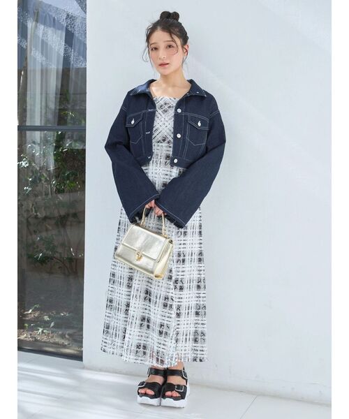 MERCURYDUO（マーキュリーデュオ）の「スタンドカラーコルセットデニムジャケット（デニムジャケット・レディース・ブルー/インディゴブルー・SMALL/MEDIUM）」の5枚目の写真