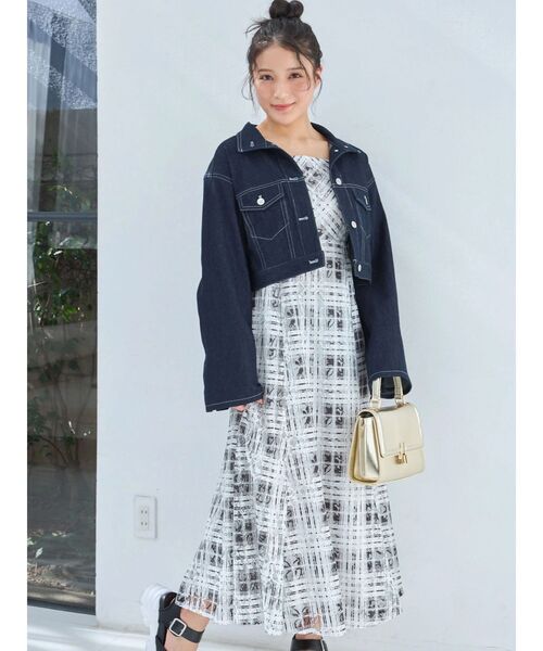 MERCURYDUO（マーキュリーデュオ）の「スタンドカラーコルセットデニムジャケット（デニムジャケット・レディース・ブルー/インディゴブルー・SMALL/MEDIUM）」の7枚目の写真