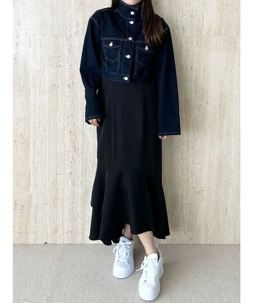 MERCURYDUO（マーキュリーデュオ）の「スタンドカラーコルセットデニムジャケット（デニムジャケット・レディース・ブルー/インディゴブルー・SMALL/MEDIUM）」の17枚目の写真