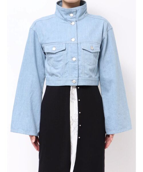 MERCURYDUO（マーキュリーデュオ）の「スタンドカラーコルセットデニムジャケット（デニムジャケット・レディース・ブルー/インディゴブルー・SMALL/MEDIUM）」の19枚目の写真