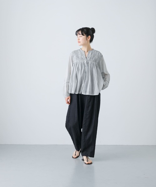 かぐれ（カグレ）の「ピグメントダイピンタックブラウス（シャツ