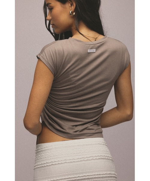 ALEXIA STAM（アリシアスタン）の「Side Drawstring Tee /サイドドロストT（Tシャツ/カットソー・レディース・ブラック/アイボリー/モカ・S/M）」の18枚目の写真