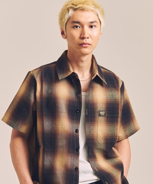JACKROSE(ジャックローズ)の「FB-Checker SS Shirt(シャツ/ブラウス・メンズ・ブラック/ブラウン/ホワイト・S/M)」の3枚目の写真