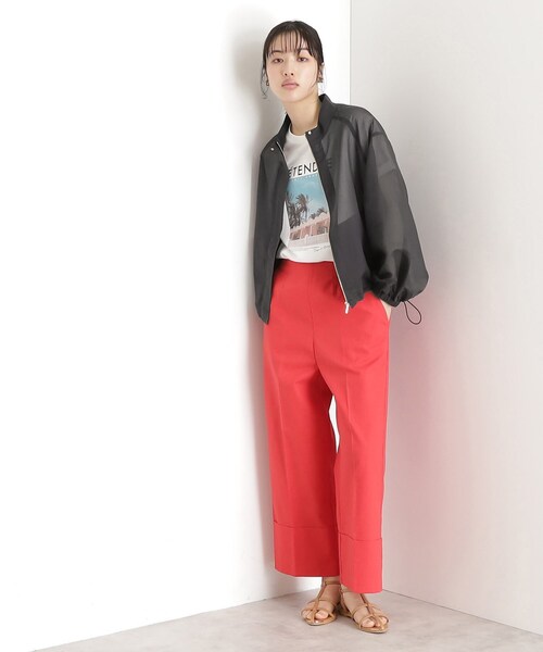 THE SHOP TK （ザ ショップ ティーケー ）の「シアースタンドカラーブルゾン【洗える】（ブルゾン・レディース・ライトイエロー系/スミクロ・12/13）」の3枚目の写真