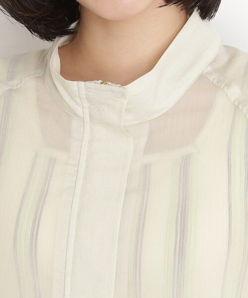 THE SHOP TK （ザ ショップ ティーケー ）の「シアースタンドカラーブルゾン【洗える】（ブルゾン・レディース・ライトイエロー系/スミクロ・12/13）」の15枚目の写真