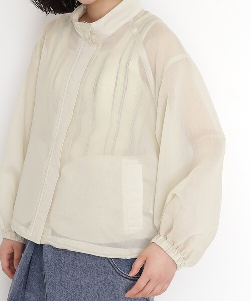 THE SHOP TK （ザ ショップ ティーケー ）の「シアースタンドカラーブルゾン【洗える】（ブルゾン・レディース・ライトイエロー系/スミクロ・12/13）」の18枚目の写真