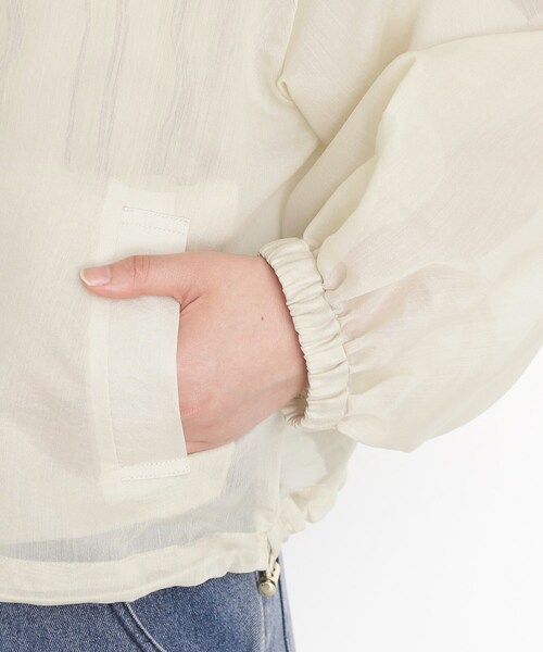 THE SHOP TK （ザ ショップ ティーケー ）の「シアースタンドカラーブルゾン【洗える】（ブルゾン・レディース・ライトイエロー系/スミクロ・12/13）」の19枚目の写真