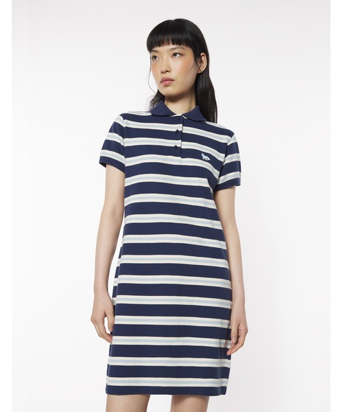 セール】BABY FOX PATCH MULTI STRIPES POLO DRESS（ワンピース