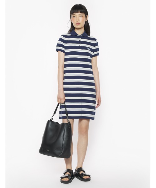 セール】BABY FOX PATCH MULTI STRIPES POLO DRESS（ワンピース