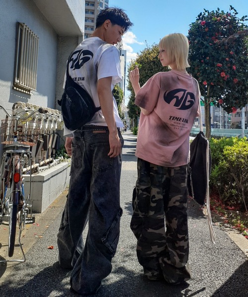 A'GEM/9 × .kom 『A'gem/エージェム』 吹付加工半袖Tシャツ A'gem│A