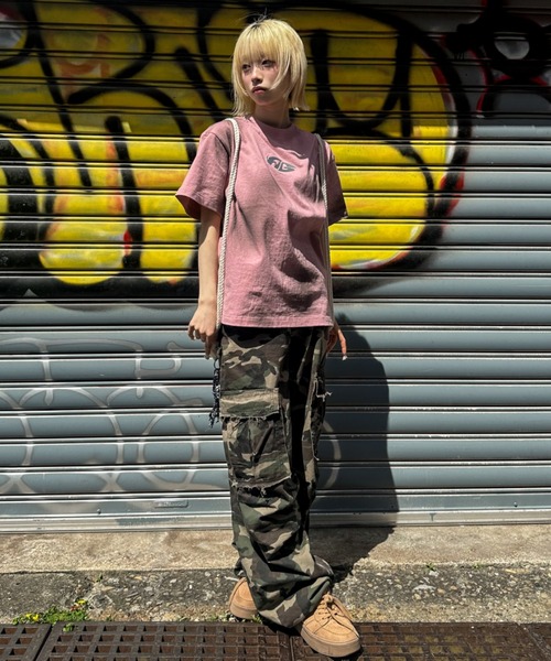 A'GEM/9 × .kom 『A'gem/エージェム』 吹付加工半袖Tシャツ A'gem│A
