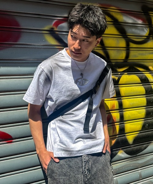 A'GEM/9 × .kom 『A'gem/エージェム』 吹付加工半袖Tシャツ A'gem│A