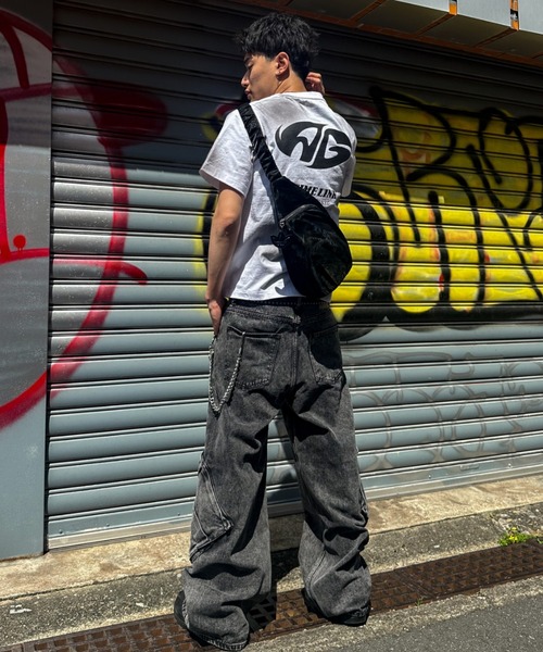 A'GEM/9 × .kom 『A'gem/エージェム』 吹付加工半袖Tシャツ A'gem│A