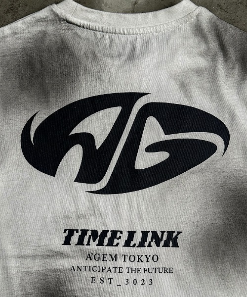 A'GEM/9 × .kom 『A'gem/エージェム』 吹付加工半袖Tシャツ A'gem│A