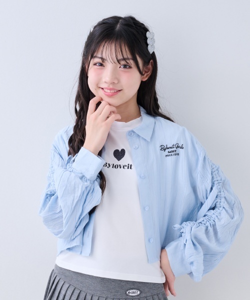 by LOVEiT（バイラビット）の「ハートTシャツ（Tシャツ/カットソー・キッズ・オフホワイト/チャコール/ブラック・130cm/120cm/140cm/150cm/160cm）」の14枚目の写真