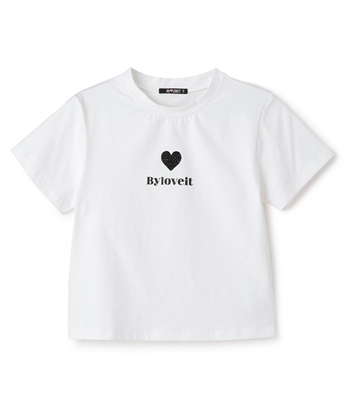 by LOVEiT（バイラビット）の「ハートTシャツ（Tシャツ/カットソー・キッズ・オフホワイト/チャコール/ブラック・130cm/120cm/140cm/150cm/160cm）」の11枚目の写真