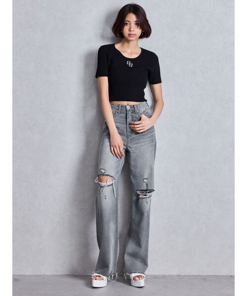 GYDA（ジェイダ）の「GGプレートハーフスリーブニットトップス（ニット/セーター・レディース・シルバー/オフホワイト/ブラック/その他1・FREE）」の16枚目の写真